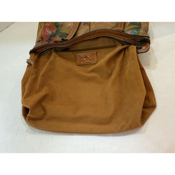 Patricia Nash Reinzo Hand Painted Floral Dual Handle Shoulder Bag Italian Leathe - Picture 14 of 16